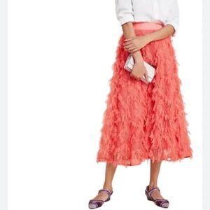 Anthropologie Cynthia Textured A-Line Midi Skirt size 2